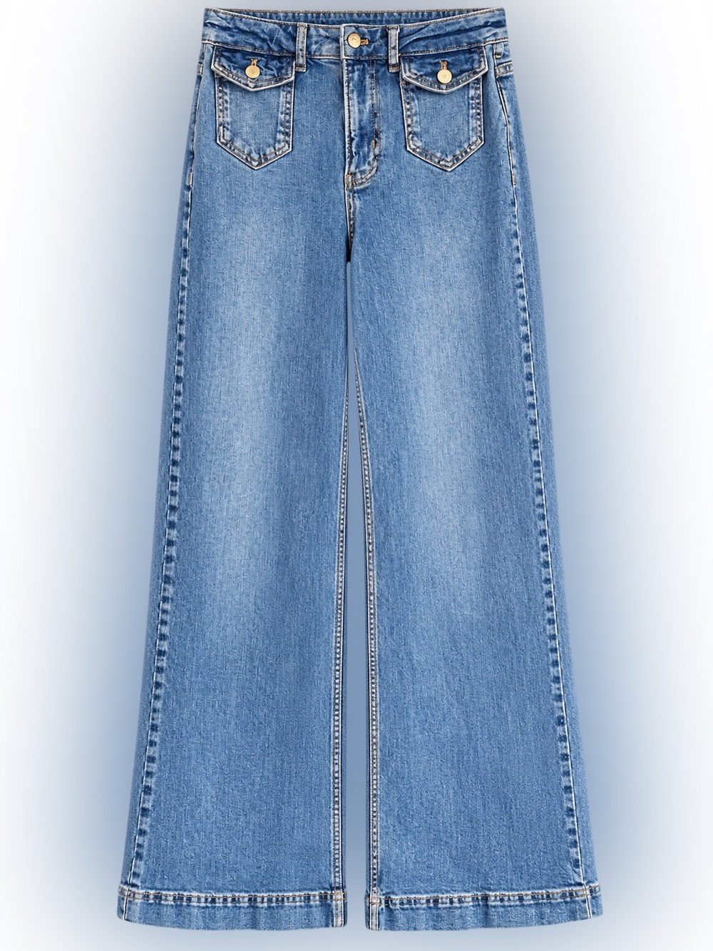 Pilcro Size 27 Wide Leg Jeans High Rise Flap Pockets Stretch NWOT